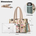 thumbnail image 5 of Teacher Tote Bag,Yorkie Dog and Pioneer Flower Teacher Utility Tote Bag,Large Work Tote Bags for Women with Multiple Pockets,Top Zipper Closure,13.8x10.6x6.7 Inch, 5 of 5