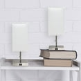 thumbnail image 1 of Simple Designs Lc2003-WHT-2PK Petit 2 Pack USB Charge Lampe de Chevet, Brossé SteelWhite, 1 of 6