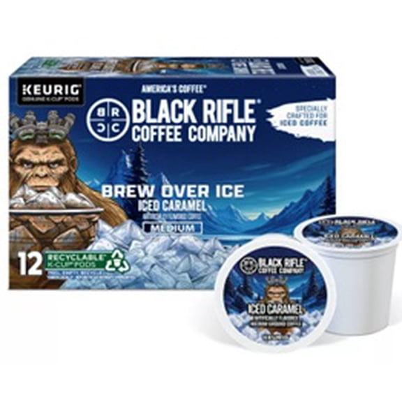 Black Rifle Coffee Company Brew Over Ice Iced Caramel Coffee Pods, Medium Roast, 12 Count