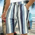 thumbnail image 2 of AXXD Men's Shorts Casual Black Summer Solid Elastic Waist Stripe Pocket Beach Pants Shorts Father's Day Gift, 2 of 7