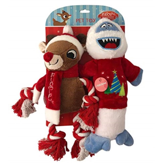 dan dee holiday pet toys dog rudolph and bumble squeakers fun large toy