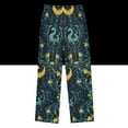 thumbnail image 2 of FORMRS Kids Pajama Pants with Pockets Size 6-8Y Boys Lounge Sleep Bottoms, Green Dragon Flowers, 2 of 8