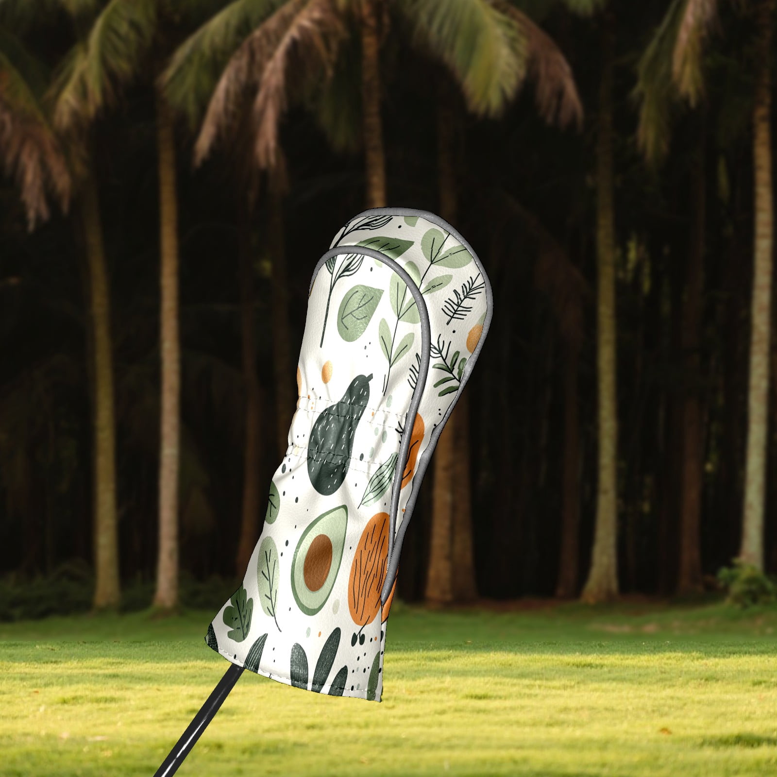 Golf Club Covers PU Leather Waterproof Head Covers for Fairway Woods Hybrids Vegetable Avocado