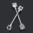 thumbnail image 5 of Pair of 14G Stainless Steel Nipple Rings Cubic Zirconia Tongue Ring Piercing Barbell Bar Body Jewelry for Women, 5 of 5