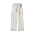 thumbnail image 4 of QASIEATN Sweatpants for Women Cotton and Linen Wide Leg Pants with Pockets Casual Solid Trousers, 4 of 7