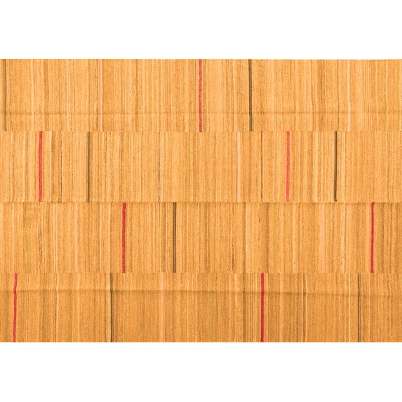 Ahgly Company Indoor Rectangle Abstract Orange Contemporary Area Rugs, 2' x 5'