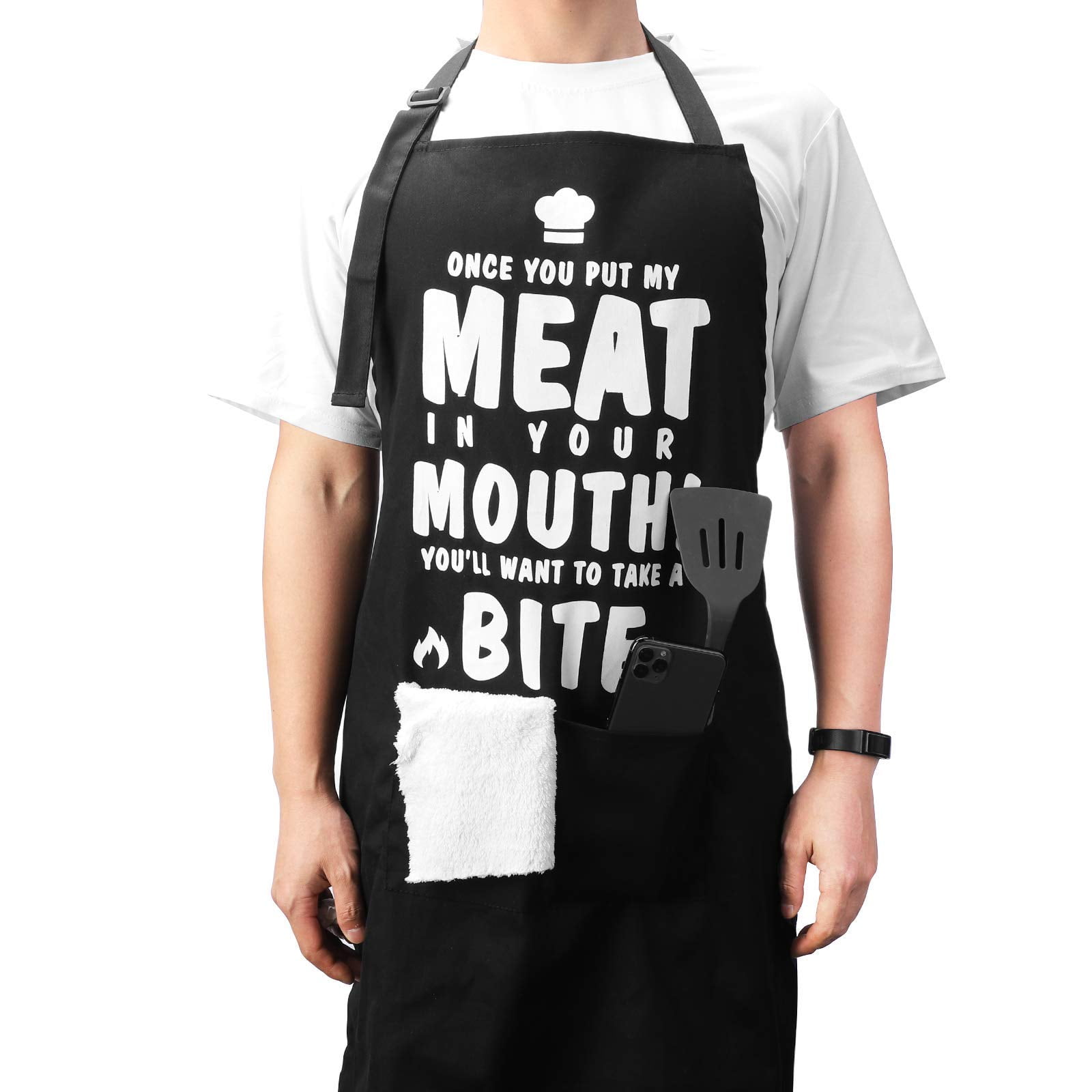 Glotoch Funny Aprons - Grilling Cooking Apron Baking Chef Apron with 2