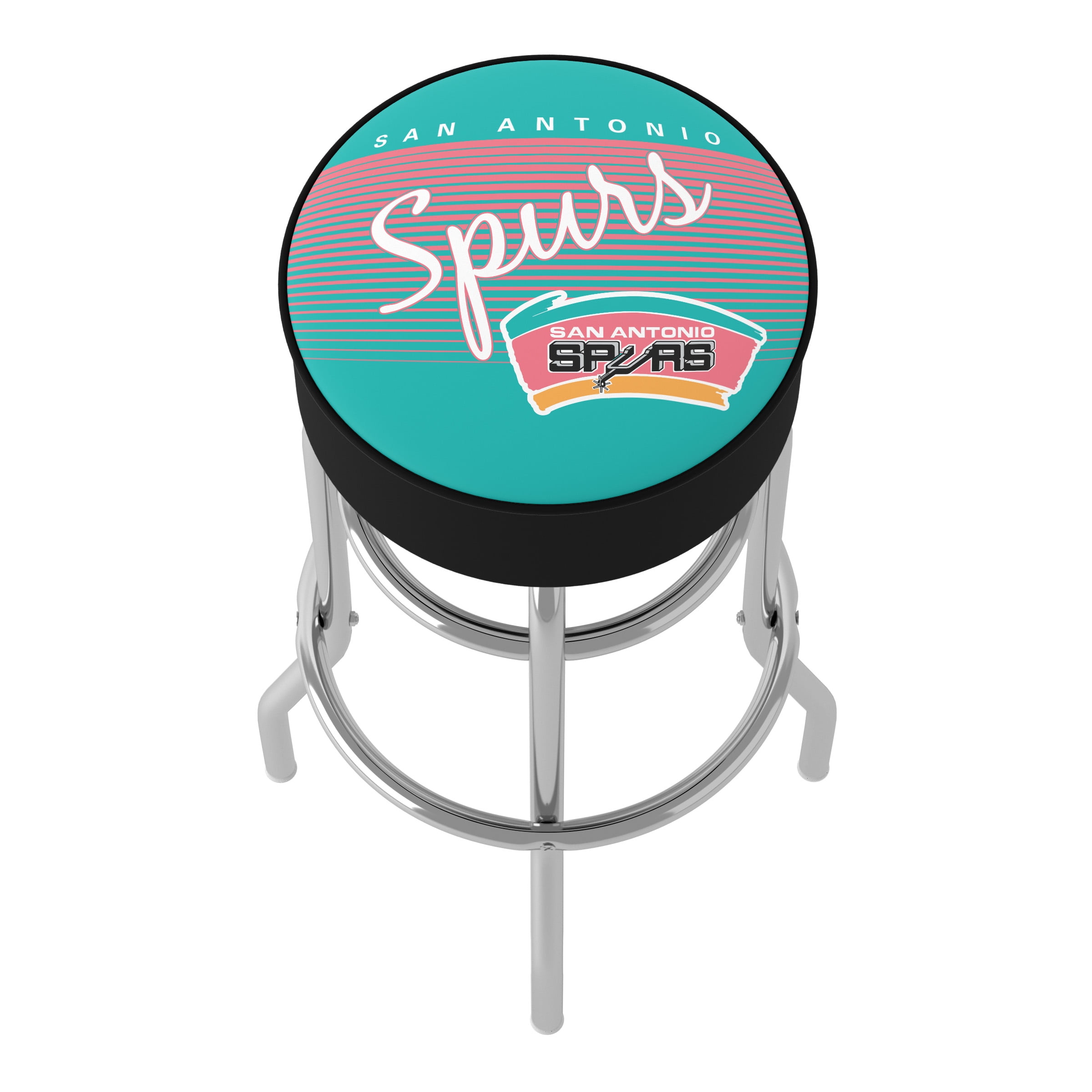 Trademark Gameroom San Antonio Spurs Hardwood Classics Bar Stool with Padded Seat