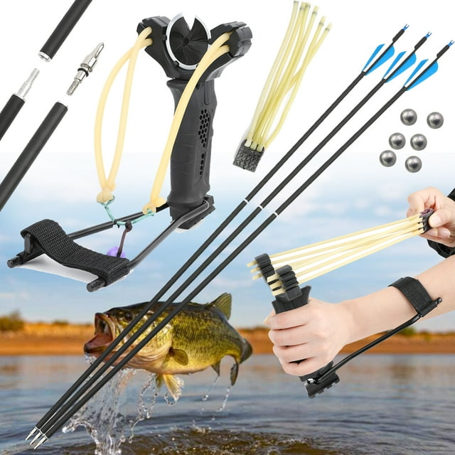 Powerful Catapult Slingshot Archery Bowfishing Foldable Bow Sling Hunt