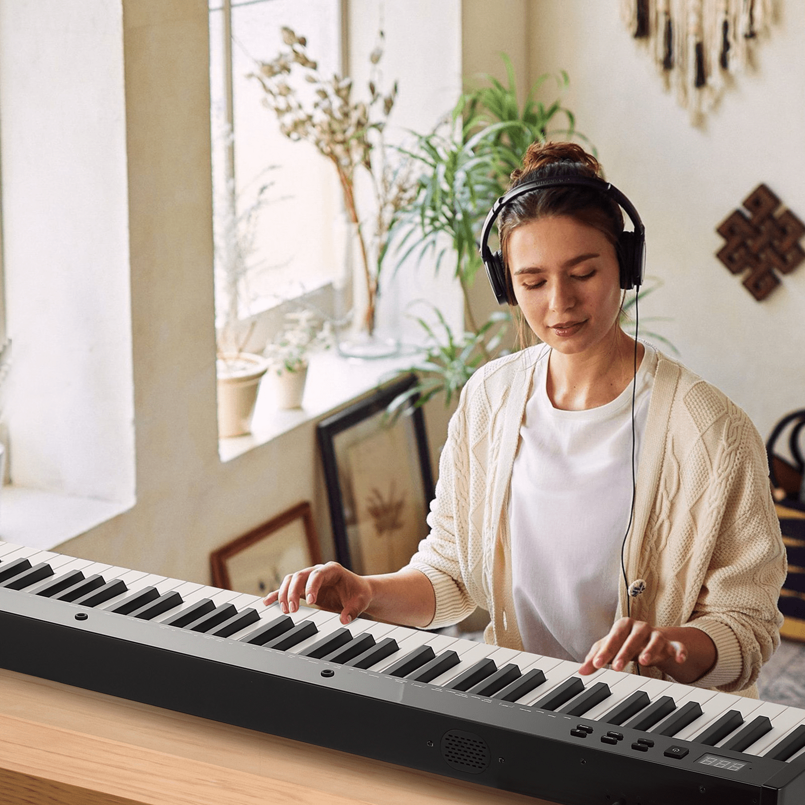 88-Key Weighted Action Digital Piano with Sustain Pedal and Power Supply