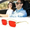 thumbnail image 4 of fastboy PC Comfortable And Stylish Rectangle Sunglasses For Daily Wear UV-proof And Non-deformable UV 400 Gradual Tea Color, 4 of 6