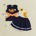 thumbnail image 4 of SUXIAN Baby Girl Cheerleading Set Shirts Skirts Halloween Cheerleading Outfits for Girls Age 0-4 Years Navy 4Y, 4 of 7