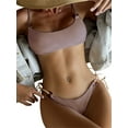 thumbnail image 2 of Arvbitana Women's Bikini Swimsuit Two Piece Bikini Swimwear Striped Sleeveless Bra with Low Waist Lacing Briefs Summer Bathing Swimsuit, 2 of 6