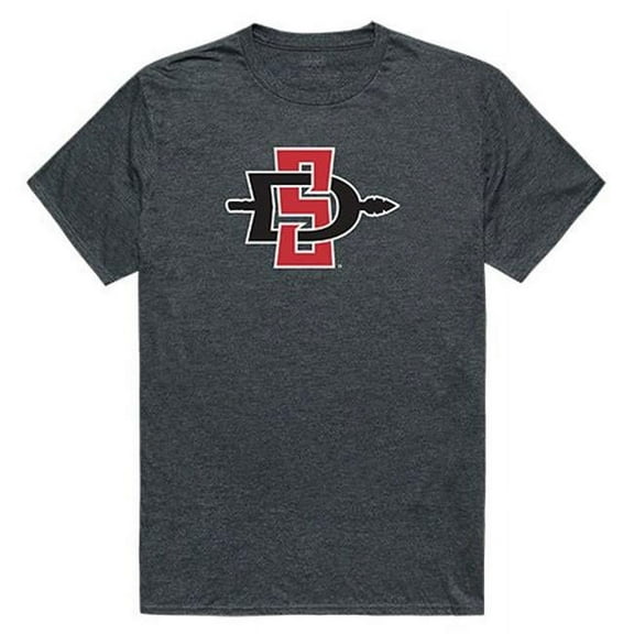 San Diego State University Cinder Tee for Men, Heather Charcoal - 2X