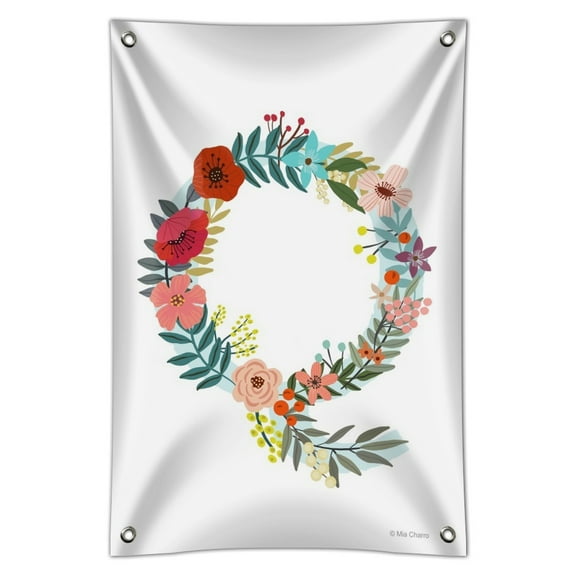 Letter Q Floral Monogram Initial Home Business Office Sign