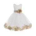 thumbnail image 2 of Ekidsbridal Girl Bridesmaid Flower Girl Dress - Ivory Flower Petals Dress with Bow Sash 302T-A (Size: S-16), 2 of 3