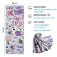thumbnail image 2 of Purple Gothic Cat Crystal Pattern Hot Yoga Mat Towel Non Slip for Hot Yoga - Quick-Drying Yoga Mat Cover with 4 Corner Pockets with Travel Bag - Hot Yoga Towel Non Slip 74"x26", 2 of 6