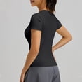 thumbnail image 2 of ZUKMRJPC Women Workout Shirts Short Sleeve Crewneck Athletic Compression Tops Stretchy Slim Fitted Gym Baselayer Yoga Running T-Shirts, 2 of 5