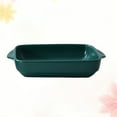 thumbnail image 2 of Practical Oven Cake Pan Ceramics Baking Tray Rectangular BBQ Plate Non-stick Bread Baking Tray with Binaural Handle Household Bakeware for Home Kitchen (Green), 2 of 8