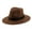 Coffee Color, variant on Men Summer Straw Braided Wide Brim Western Style Beach Sunhat Cowboy Hat Black