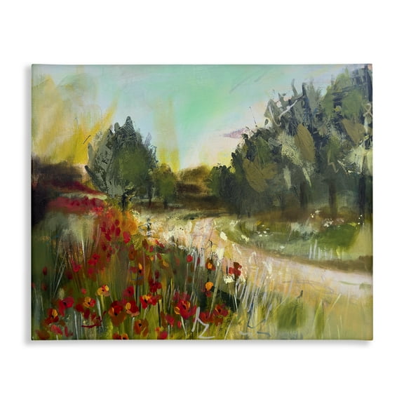 Stupell Industries Poppy Sunset Landscape Landscape & Nature Painting Wrapped Canvas Art Print Wall Art, 20 x 16