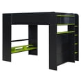 thumbnail image 4 of Harper & Bright Designs Full Size Gaming Loft Bed with Height-adjustable Desk & RGB Lights, Full Wood Loft Bed Frame with Wardrobe & Storage Shelves, Green, 4 of 18