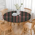 thumbnail image 3 of Green and Red Christmas Plaid Pattern Round Fitted Tablecloth with Elastic Edge,Dining Table Cover Waterproof,Outdoor Round Tablecloth for Camping,Dining,Indoor and Outdoor, 3 of 7