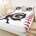 thumbnail image 5 of Erosebridal Letter G Baseball Player Print Full Size Sheets, Sports Monogram Bed Sheets for Kids Boys and Girls, 1 Flat Sheet, 1 Fitted Sheet and 2 Pillowcases, 5 of 6