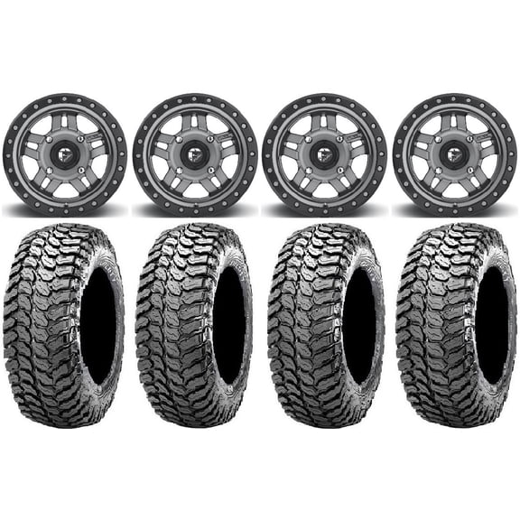 Fuel Anza Gunmetal 14" Wheels 28" Liberty Tires Sportsman RZR Ranger
