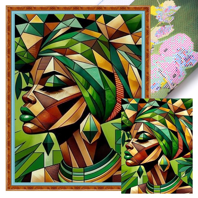 Kit Punto Cruz para Niña Bordado Con Hilo Algodón Ecológico 11CT Arte 40x55cm
