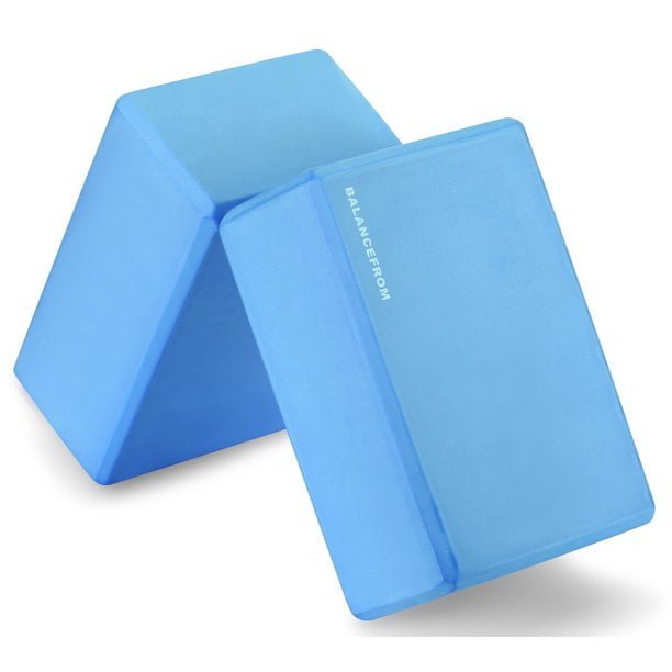 MEISONG Yoga Block Set（2 Pack Yoga Blocks & 1 Yoga Strap） High Density Soft EVA Foam for Women 