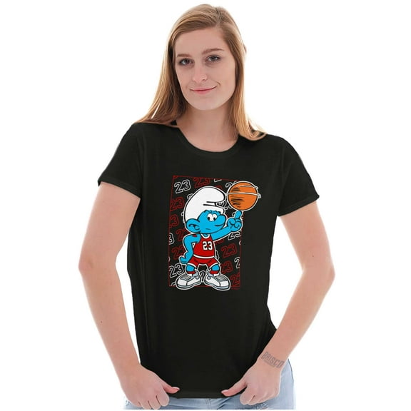 The Smurfs Athlete Basketball Player Women's T Shirt Ladies Tee Brisco Brands S