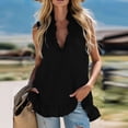 thumbnail image 1 of Craaazy Womens Sleeveless V Neck Tank Tops Solid Color Loose Fit Casual Summer T-shirts with Ruffle Trim for Beach Vacation, 1 of 6