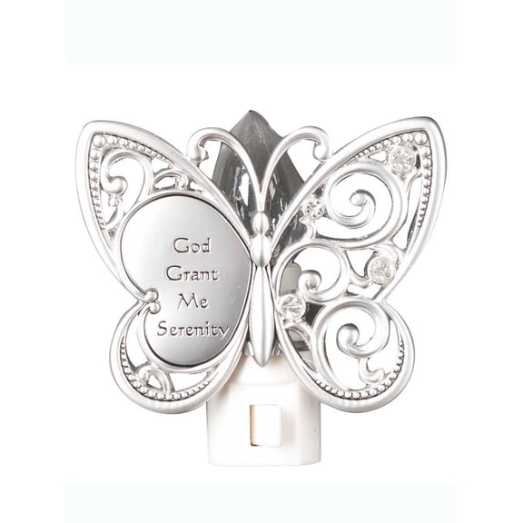 Metal Butterfly Prayer NightLight by Ganz - God Grant Me Serenity