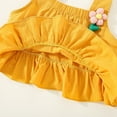 thumbnail image 6 of Inadays Baby Girl Clothes Summer Cotton Outfits Ruffle Hem Sleeveless Shirt Kid Flower Tops Vest Short Set 2pcs Outfits for Girl Infant Toddler Baby, Yellow, 12-18M, 6 of 11