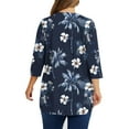 thumbnail image 4 of Jsaierl 3/4 Sleeve Tops for Women Plus Size Crew Neck Shirts Dressy Print Ladies Blouses Flowy Cotton Tunic Top L-5XL, 4 of 5