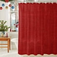 thumbnail image 6 of Vintage Linen Shower Curtains for Bathroom, Pastoral Red Linen Texture Farmhouse Waterproof Fabric Shower Curtain for Bathroom Bathtub Decoration, Machine Washable, 54x"78", 6 of 9