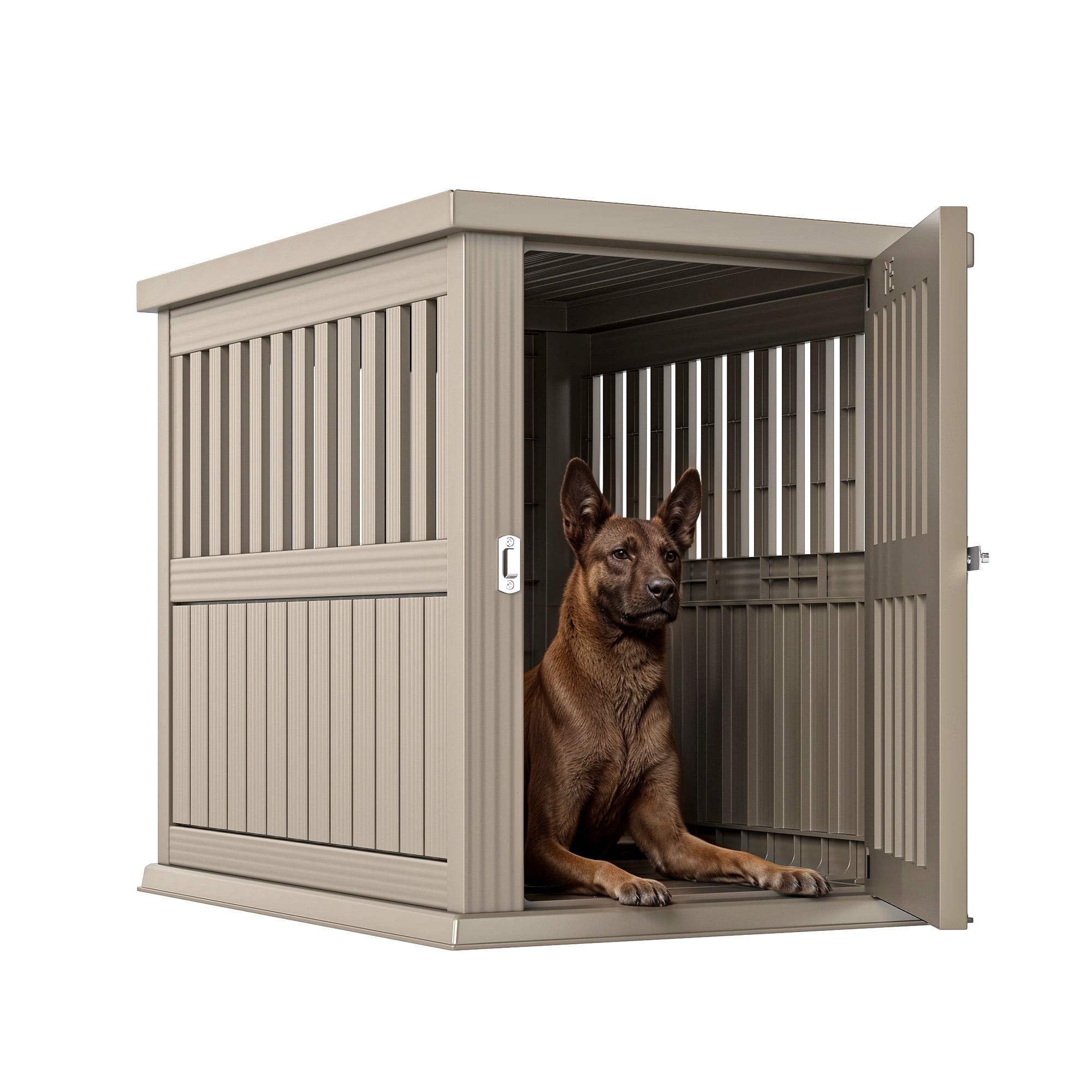 Dextrus Pet Dog Crate Furniture End Table,Waterproof Indoor Kennel for Small to Medium Dogs, Brown