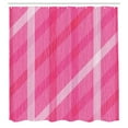 thumbnail image 2 of Ambesonne Pink Shower Curtain, Simple Modern Stripes Pattern, 69"Wx70"L, Dark Coral Hot Pink, 2 of 4