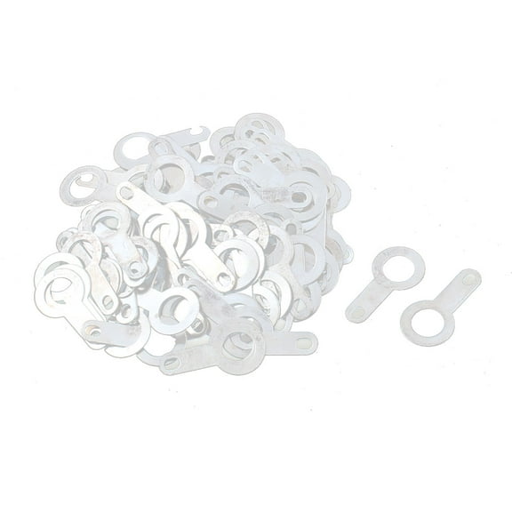 M6.2 Lug Plate Solder Ring Terminal Connector Crimp Silver Tone 100Pcs