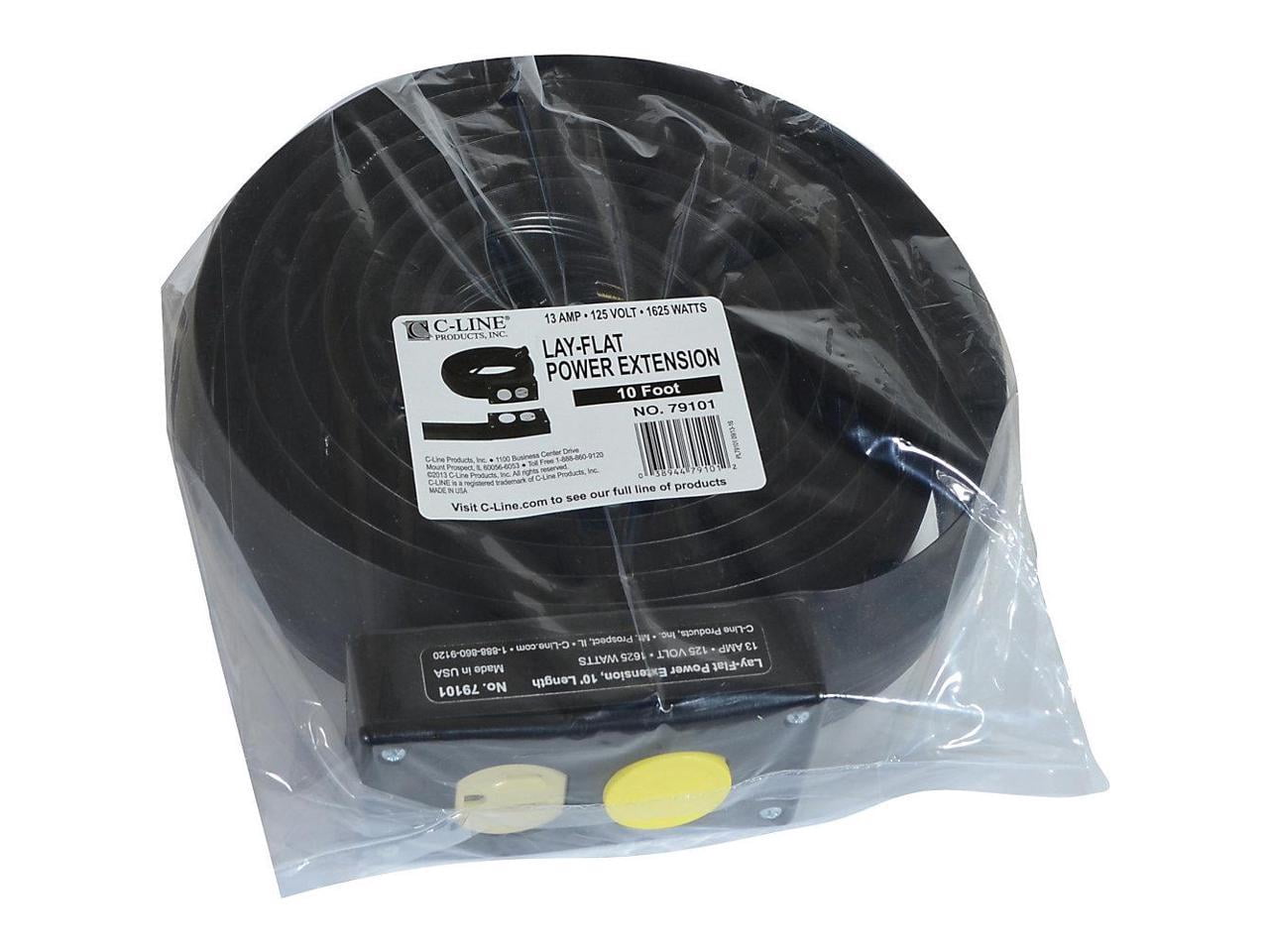 C-Line Lay-Flat Power Extension and Cord Cover - 10 Ft. Length, 1/PK, 79101
