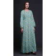 thumbnail image 4 of Bimba Robe Longue à Manches Longues Imprimée Libellule Artistique en Georgette Mousse pour Femmes - Petite, 4 of 5