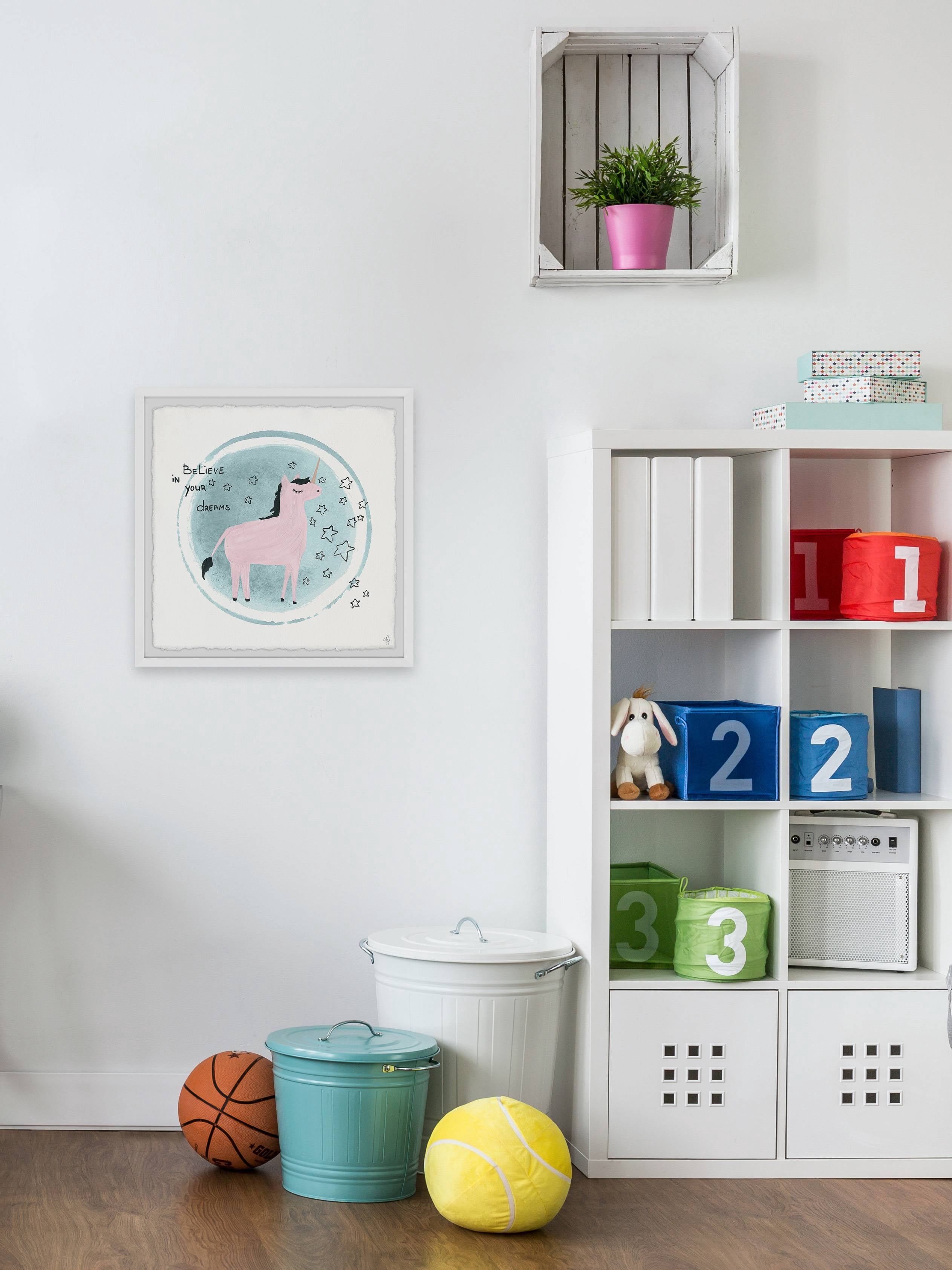 Marmont Hill Unicorn Crystal Ball Framed Wall Art, 24.00" x 1.50"