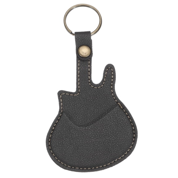WANGYU Guitar Pick Holder Keychain, Leather Guitar Pick Case with Key Ring, Portable Guitar Pick Pouch for Acoustic, Electric Guitars & Bass