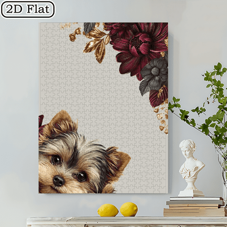 500pcs Colorful Artistic Dog Portrait Jigsaw Puzzle Vibrant Abstract Design Puppy Pattern Family Activity Vibrant Puzzle Piece Unique Colorful Design 20.4*14.9 in.