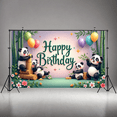 thumbnail image 5 of Colorful Theme Happy Birthday Panda Style Animal Balloons Party Banner for Kids Celebration Indoor Decoration, 5 of 7