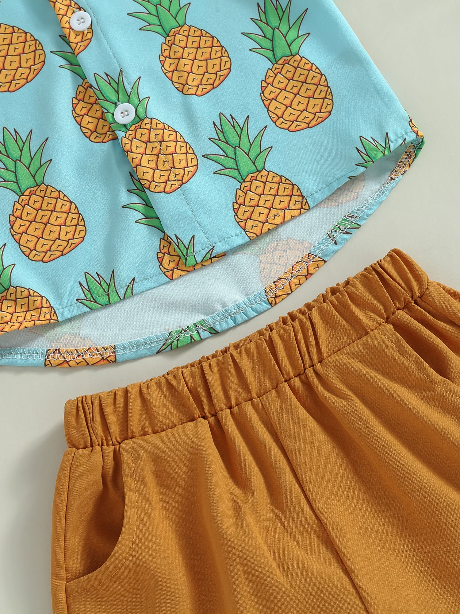 LisenraIn Summer Kids Boys Clothes Sets Plaid Print Short Sleeve T-shirts  Pocket Shorts Beach Outfits