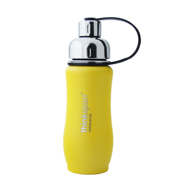 Thinksport Insulated Sports Bottle, Coated Yellow, 12 Oz (350ml