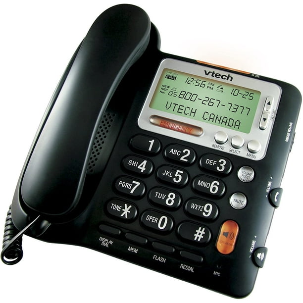 VTech Téléphone sans fil à 3 combinés à portée étendue DECT 6,0 avec  répondeur CS5229-3 (argent/noir) CS5229-3 