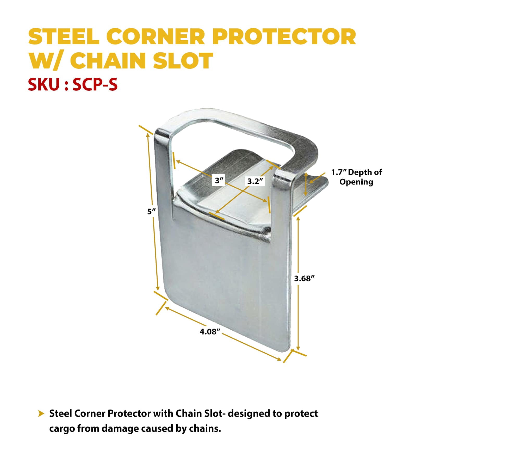 (10 Pack) Steel Corner Protector w/ Chain Slot